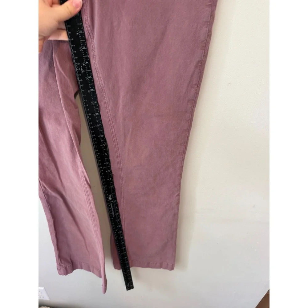 American Eagle Stretch Flare Utility Pants Mauve Purple Size 2 Long High Rise